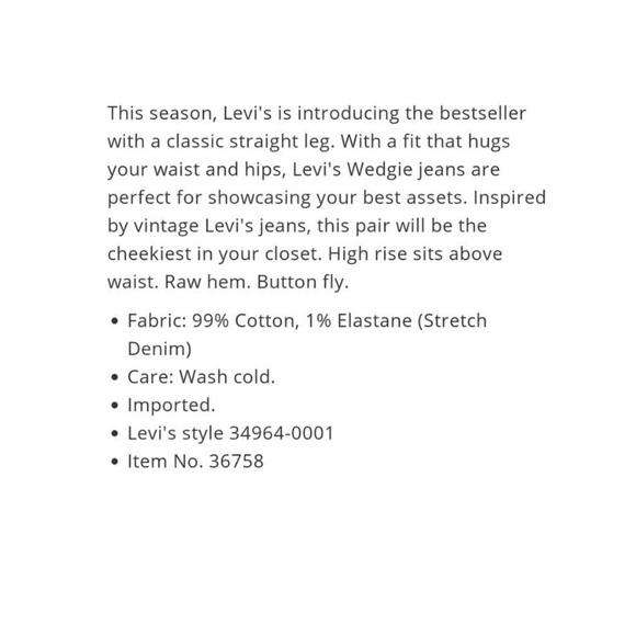 Levi's Wedgie Straight Leg Jean Rough Tide 24 - Picture 4 of 4